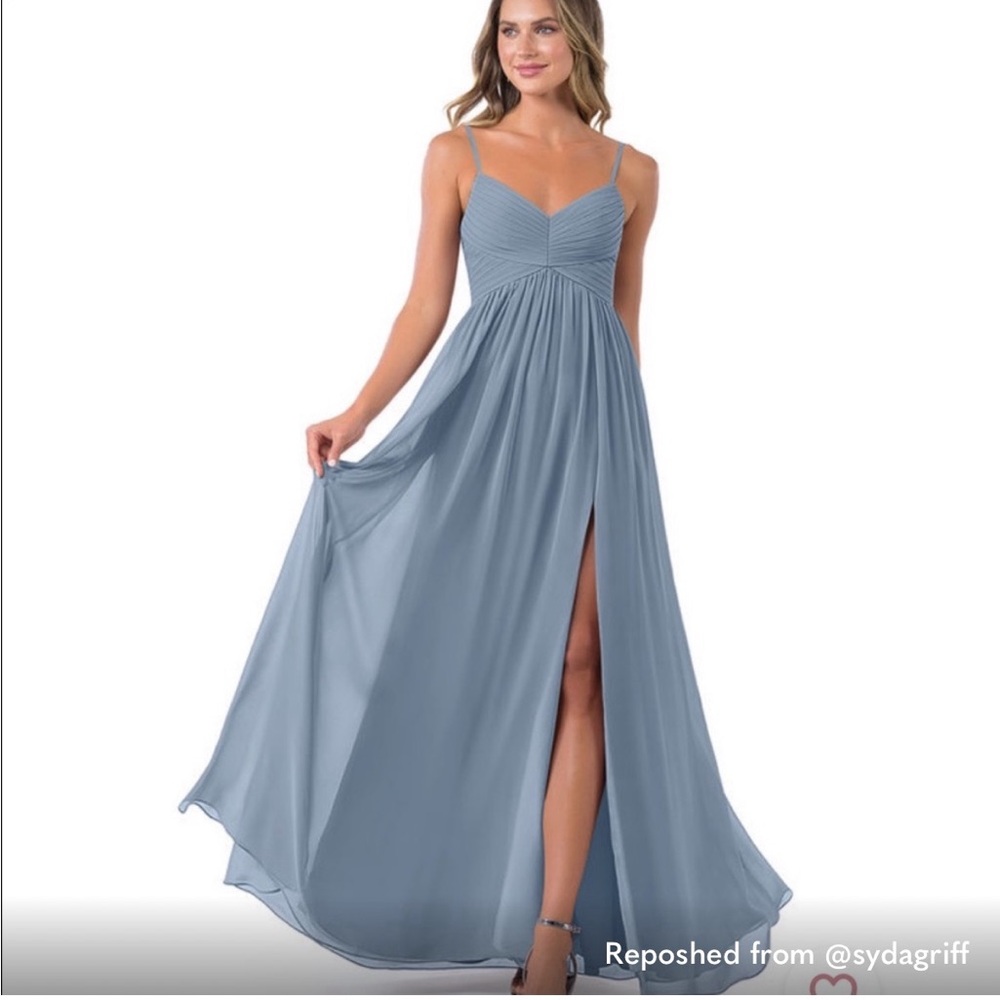 Azazie Blue Maxi Dress with Slit